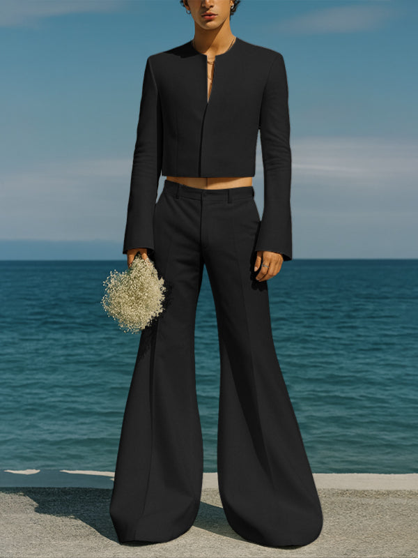 Men's Solid Casual Two Pieces Outfit SKUL36397