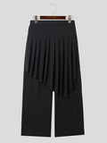 Mens Pleated Patchwork Casual Straight Pants SKUK34673
