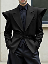 Men's Deconstructed Striped Waist Long Sleeve Blazer SKUL35111