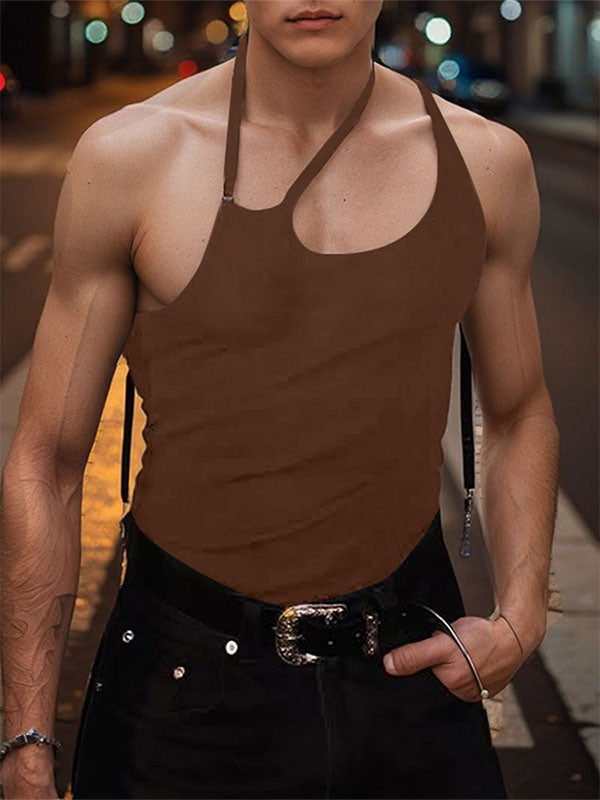 Mens Asymmetrical Cut Casual Tank SKUL15538