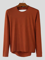 Men's Back Hollow Knit Long Sleeve T-shirt SKUL52644