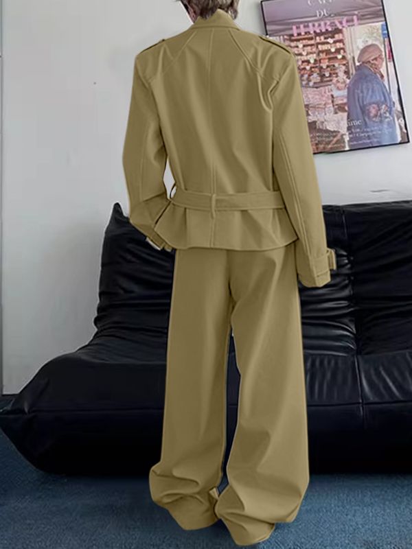 Men's Deconstructed Padded Shoulder Casual Two Pieces Outfit SKUL37230