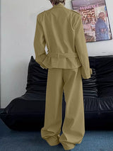 Men's Deconstructed Padded Shoulder Casual Two Pieces Outfit SKUL37230