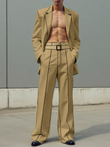 Men's Piped Stripe Colorblock Casual Two Pieces Outfit SKUL24581