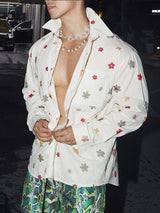 Men's Floral Print Long Sleeve Shirt SKUL34182