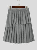 Mens Striped Pleated Layered Design Skirt SKUK16953