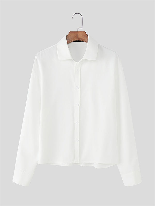 Men's Solid Color Casual Long Sleeve Shirt SKUL25952