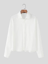 Men's Solid Color Casual Long Sleeve Shirt SKUL25952