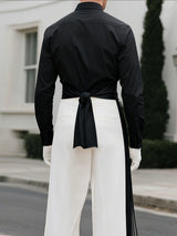 Men's Tassel Patchwork Twist Tie Long Sleeve Shirt SKUL37907