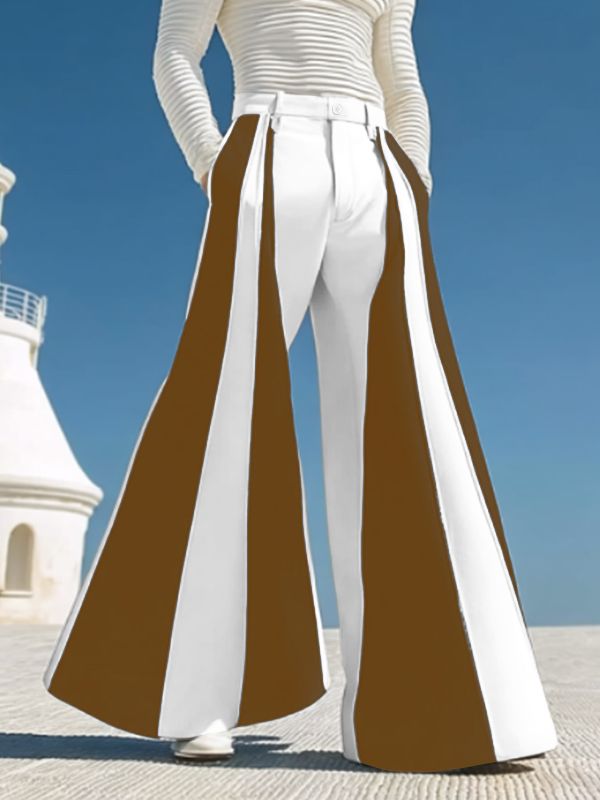 Men's Color Block Wide Leg Casual Pant SKUL36782