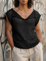 Men's Hollow Out Mesh Design Tank SKUL54406