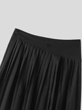Mens Solid Pleated Split Front Skirt SKUK37856