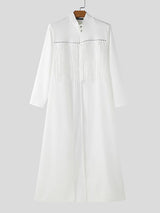 Men's Tassel Patchwork Long Hem Long Sleeve Cardigan SKUL47773