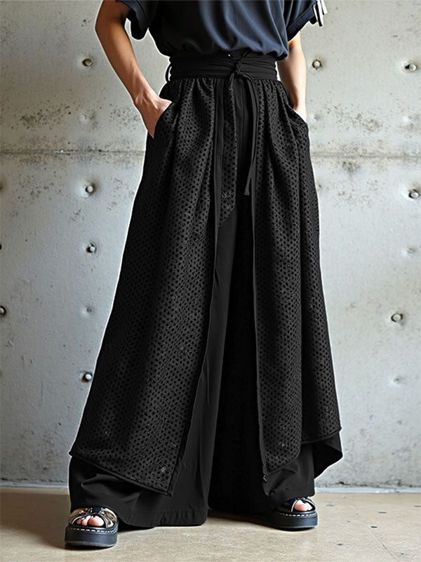 Mens Faux Two-Piece Mesh Casual Pant SKUL18014