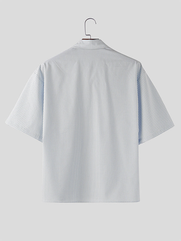 Men's Solid Color Textured Short Sleeve Shirt SKUL20269