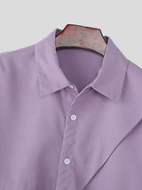 Men's Solid Color Deconstructed Long Sleeve Shirt SKUL39031