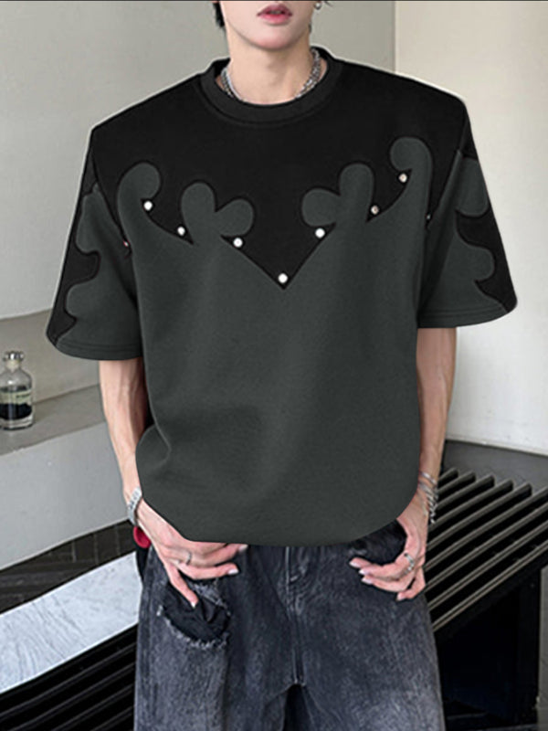 Men's Color Block Short Sleeve T-Shirt SKUL37554