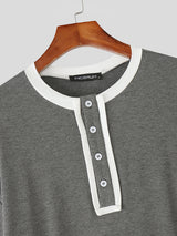 Mens Contrast Color Casual Short Sleeve T-Shirt SKUL17890