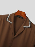 Mens Contrast Trim Revere Collar Shirt SKUK08717