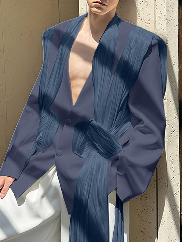 Men's Shiny Casual Long Sleeve Blazer SKUL25103