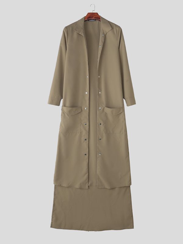 Men's Irregular Hem Long Sleeve Cardigan SKUL40286