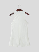 Men's Sheer Mesh Patchwork Sleeveless Bodysuit SKUL23652