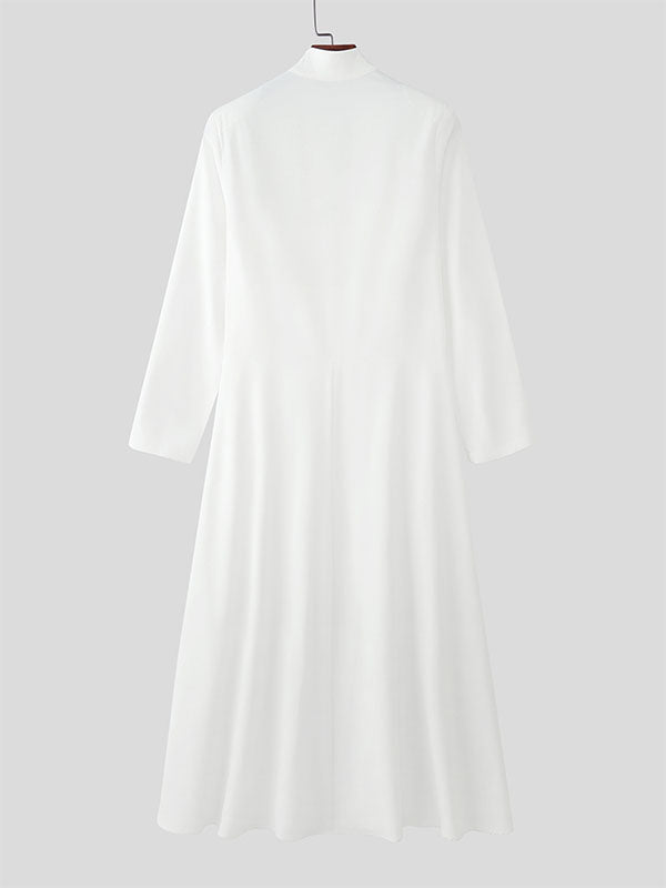 Men's Ruffled Hem Stand Collar Long Sleeve Blazer SKUL25000