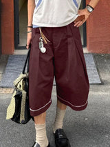 Men's Avant-Garde Ultra-Wide Leg Pleated Short SKUL55357