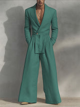 Men's Solid Color Casual Long Sleeve Jumpsuit SKUL28178