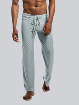 Men's Athletic Minimalist Yoga Meditation Low-Rise Drawstring Flared Bootcut Pant SKUL83952