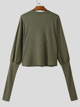 Men's Knit Textured Bat Sleeve T-shirt SKUL45310