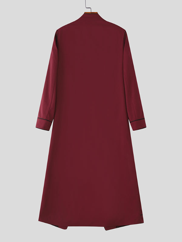 Men's Long Hem Contrast Outline Long Sleeve Blazer SKUL26119