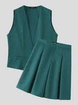 Men's Solid Color Minimalist Casual Two Pieces Outfit SKUL53953