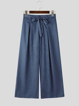 Men's High-Street Japanese Harajuku Pinstripe Wide-Leg Pant SKUL75700