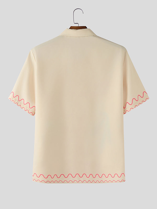 Mens Graffiti Print Short Sleeve Shirt SKUL12955