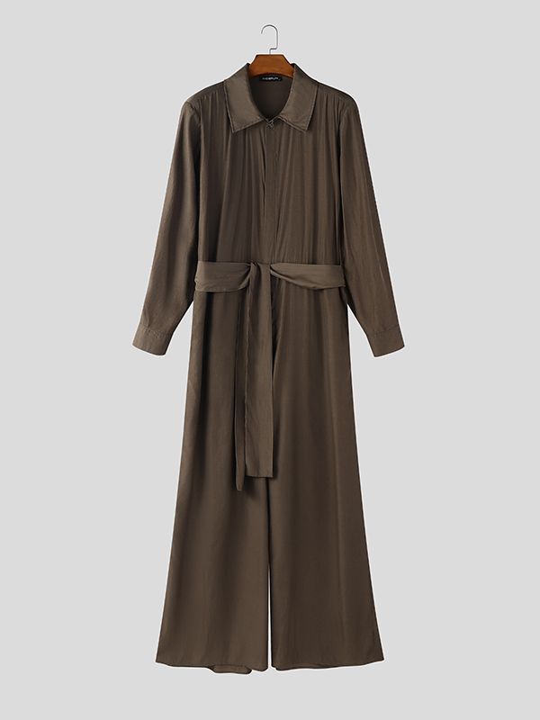 Men's Solid Color Semi Sheer Jumpsuit SKUL50098