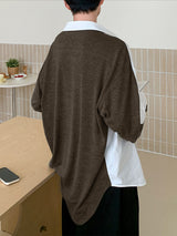 Men's Color Block Casual Long Sleeve Shirt SKUL36385