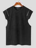 Mens Solid Zip Design Crew Neck T-Shirt SKUK47531