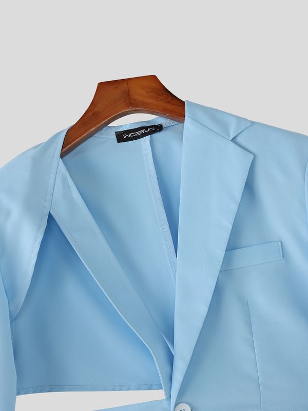 Men's Deconstructed Cutout Lace Up Casual Blazer SKUL52934