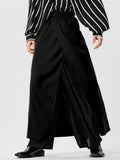 Mens Solid Split Elastic Waist Skirt SKUK31049