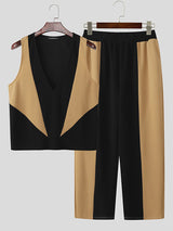 Men's Knit Colorblock Two Pieces Outfit SKUL25769