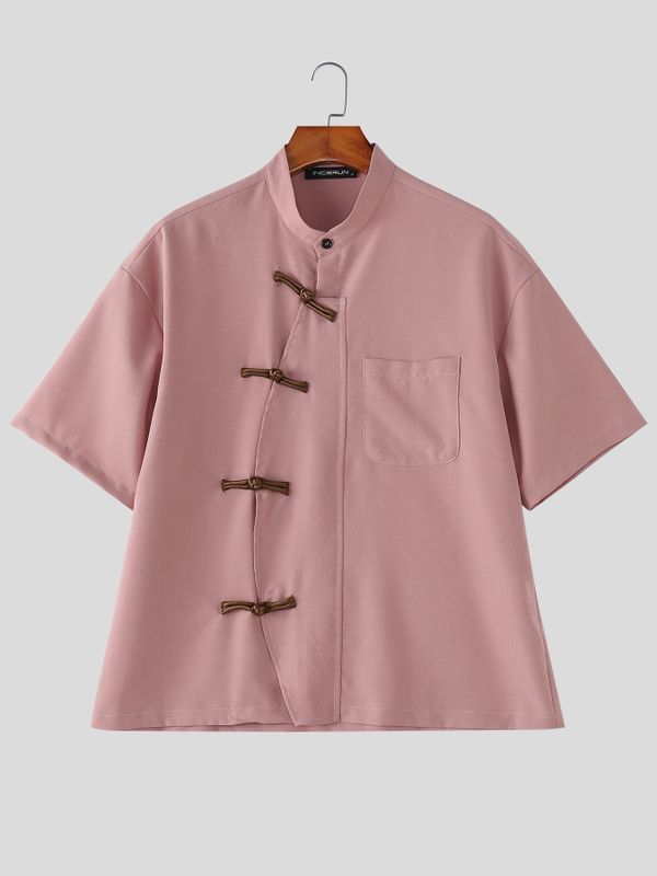 Men's New Chinese Style Relaxed Boxy Shirt SKUL57123