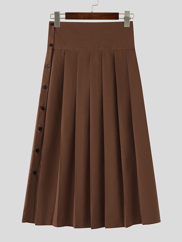 Men's Deconstructed Pleated Wide Leg Genderless Skirt SKUL50029