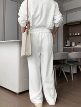 Men's Solid Texture Casual Two Pieces Outfit SKUL30432