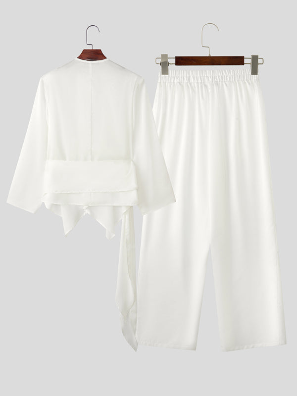 Men's Solid Casual Two Pieces Outfit SKUL27311