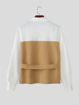 Men's Color Block Long Sleeve Shirt SKUL42551