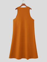 Mens Solid Color Long Hem Casual  Waistcoat SKUL24605