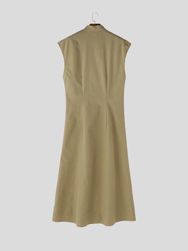 Men's Avant-Garde Sleeveless Mandarin Collar Floor-Length Split Tunic Cardigan SKUL61914
