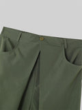 Mens Solid Side Pockets Wide Leg Pants SKUK55205