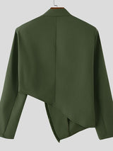 Men's Tassel Patchwork Asymmetric Hem Blazer SKUL43713